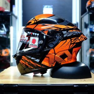 หมวกกันน็อค KYT รุ่น TT-Revo COMBUSTION Orange ชิลด์หน้าสีใส รูปทรงสปอร์ต แถมสปอยเลอร์ทุกใบ