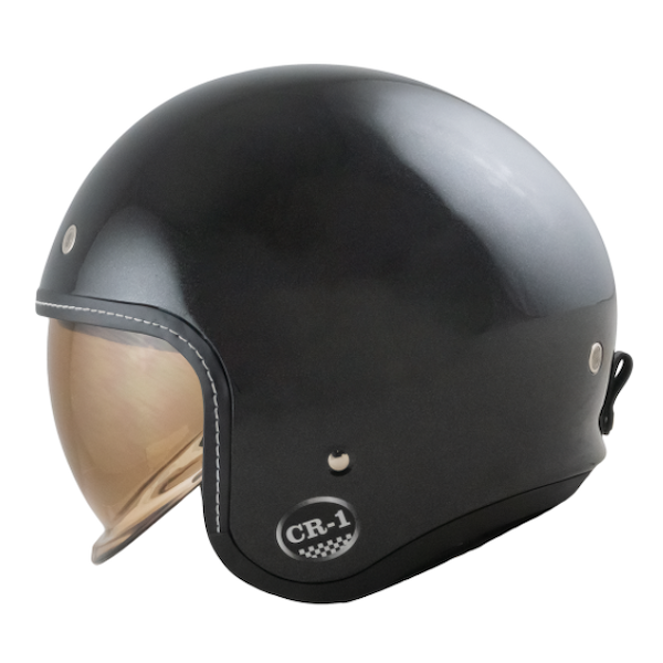 หมวกกันน็อค ID CR-1 Custom ดำเกล็ดเงา หมวกกันน็อควินเทจคลาสสิคครึ่งใบ มีแว่นด้านใน - Image 2