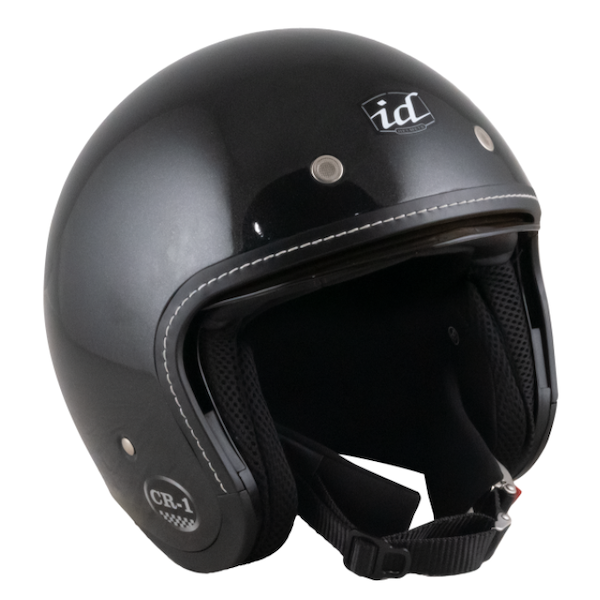 หมวกกันน็อค ID CR-1 Custom ดำเกล็ดเงา หมวกกันน็อควินเทจคลาสสิคครึ่งใบ มีแว่นด้านใน - Image 3