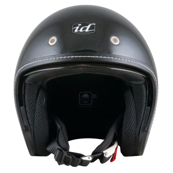 หมวกกันน็อค ID CR-1 Custom ดำเกล็ดเงา หมวกกันน็อควินเทจคลาสสิคครึ่งใบ มีแว่นด้านใน - Image 4