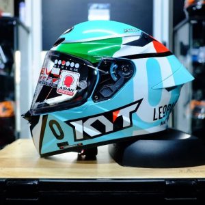 หมวกกันน็อค KYT รุ่น TT-Revo LEOPARD TRICOLORE ชิลด์หน้าสีใส รูปทรงสปอร์ต แถมสปอยเลอร์ทุกใบ