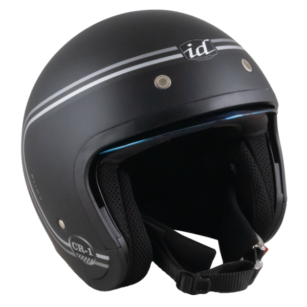 หมวกกันน็อค ID CR-1 Primo ดำกึ่งด้าน หมวกกันน็อควินเทจคลาสสิคครึ่งใบ มีแว่นด้านใน - Image 3