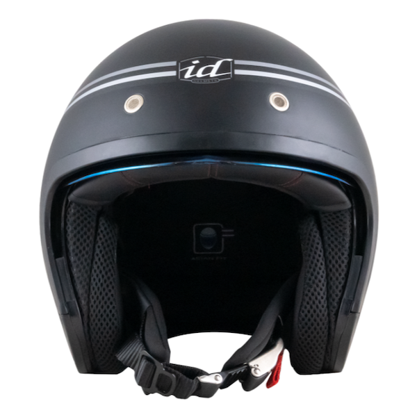 หมวกกันน็อค ID CR-1 Primo ดำกึ่งด้าน หมวกกันน็อควินเทจคลาสสิคครึ่งใบ มีแว่นด้านใน - Image 4