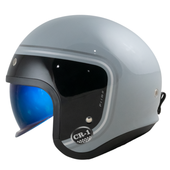 หมวกกันน็อค ID CR-1 Primo เทาแลมโบ หมวกกันน็อควินเทจคลาสสิคครึ่งใบ มีแว่นด้านใน - Image 2