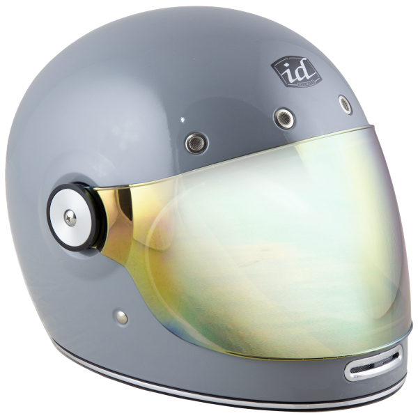 หมวกกันน็อค ID Rocket เทาแลมโบ หมวกกันน็อควินเทจ แถมชิลด์ดำ - Image 4