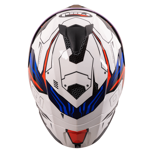 หมวกกันน็อค Real รุ่น Falcon Robotech ขาว-น้ำเงิน ชิลด์หน้าสีใสเคลือบปรอทอ่อน - Image 3