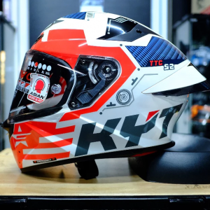 หมวกกันน็อค KYT รุ่น TT-Revo FUSELAGE RED ชิลด์หน้าสีใส รูปทรงสปอร์ต แถมสปอยเลอร์ทุกใบ